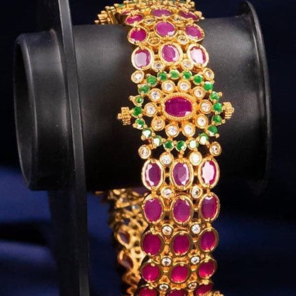 Kada bangles| 1 gm jewelry bangles|bangles for women|Ruby bangles|bangle bracelet|2.4 size|kada bracelet|kada bangles|kada bangle for women