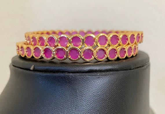 Ruby bangles in 1 gram best sale gold