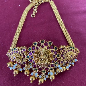 Lakshmi antique choker|Antique choker|1 gm gold choker|Temple jewelry|Traditional choker