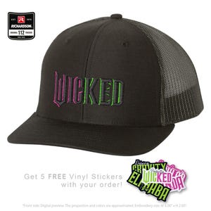 Wicked Trucker Snapback Hat - Wicked Embroidered Broadway Musical Gift, Glinda & Elphaba Inspired, Theater Lover Accessory, Wicked Fan Merch