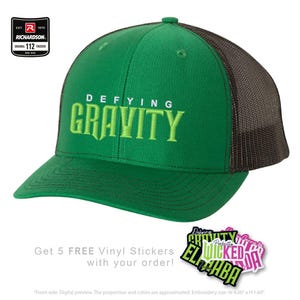 Defying Gravity Wicked Trucker Snapback Hat - Broadway Musical Gift, Elphaba Inspired, Wicked the Movie, Embroidered Richardson 112 Snapback