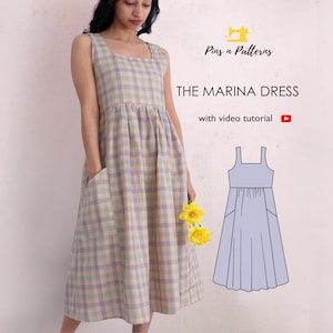 Sleeveless Dress Sewing Pattern PDF: Beginner-Friendly, US Sizes 0-26 (Digital Download)