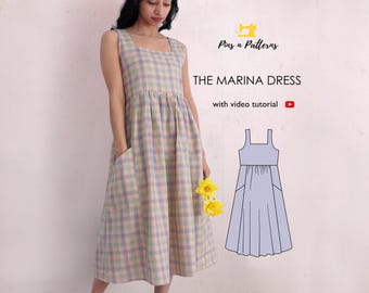 Sleeveless Dress Sewing Pattern PDF: Beginner-Friendly, US Sizes 0-26 (Digital Download)