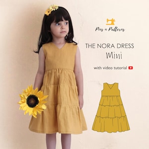 Sewing Pattern PDF Kids Boho Tiered Dress  / Sizes ages 1-8 yrs  (Beginner sewing)
