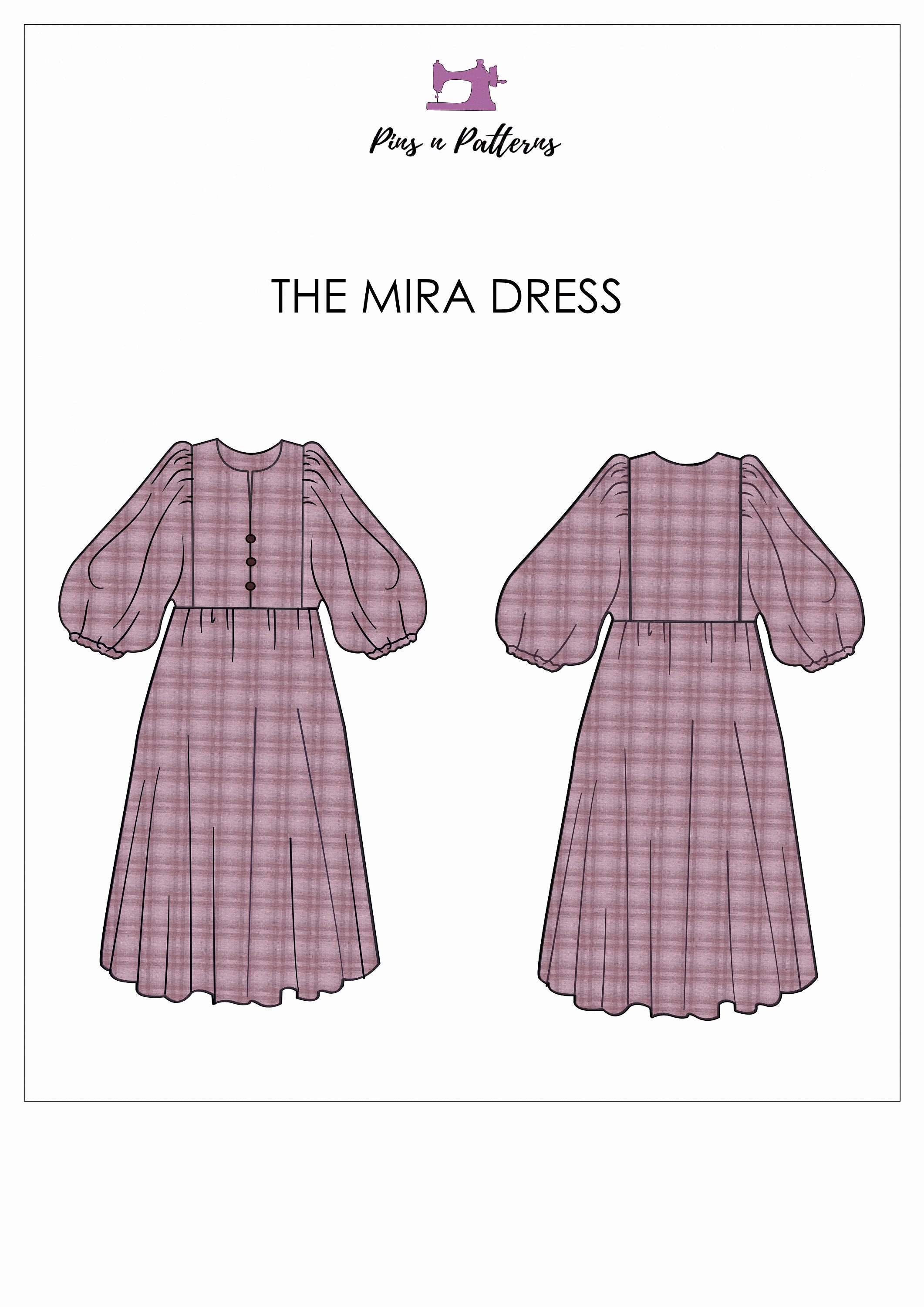 Prairie Dress Sewing Pattern PDF: Voluminous Sleeves, Beginner Friendly ...