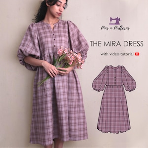 Prairie Dress Sewing Pattern PDF: Voluminous Sleeves, Beginner Friendly (Sizes US 0-26 / UK 4-30)