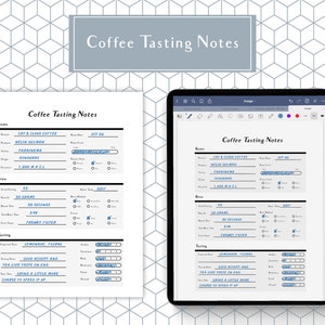 Coffee Tasting Notes - PDF Printable Download | GoodNotes, Notability Formats | Record and review your coffee brewing journey