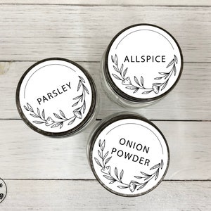 30 Round Spice Lid Labels • 30 Labels Included • Waterproof • 1.5&quot; Round Spice Jar Lid Labels