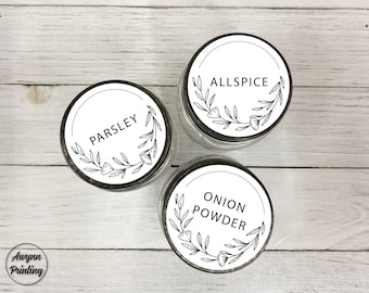 30 étiquettes rondes pour couvercle d’épices • 30 étiquettes incluses • Imperméable à l’eau • Étiquettes de couvercle rond en pot d’épices de 1,5 po