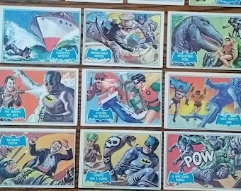 1966 Topps Batman Cards - Blue Bats - Black Bats - Bat Laffs - Puzzle Backs
