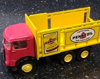 American Highway Legends - Stroh's Delivery Truck - Peterbilt 260 Mobil Oil Stake Truck - Pennzoil Safe Lubrication - Red Crown Tanker