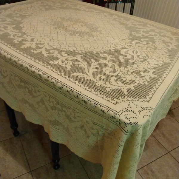 Antique Lace Tablecloth Etsy