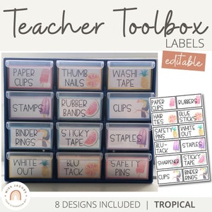 TROPICAL Teacher Toolbox | Editable | Tropical Classroom Decor