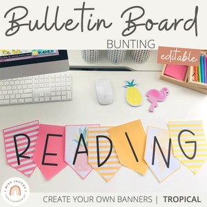 TROPICAL Bunting & Bulletin Board Banners | Tropical Classroom Decor