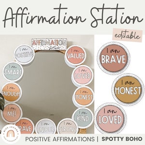 Affirmation Station SPOTTY BOHO | Positive Affirmations Mirror Display