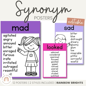 Synonym Posters | RAINBOW BRIGHTS