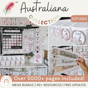 AUSTRALIANA Classroom Decor Bundle | Australian Animals and Native Flora