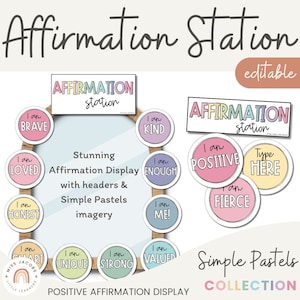 Affirmation Station | PASTELS | EDITABLE