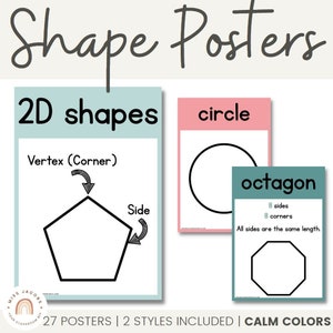 CALM COLORS Shape Posters | Modern Rainbow Classroom Decor