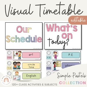 Visual Timetable | PASTELS | Editable