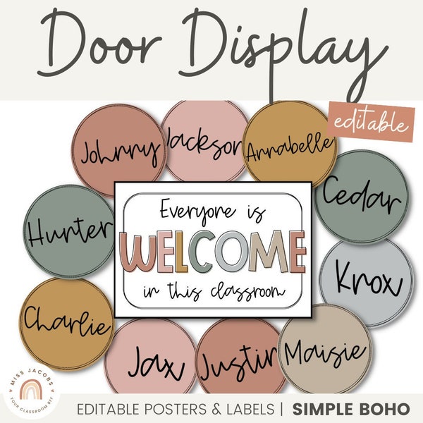 Door Display | SIMPLE BOHO Classroom Decor