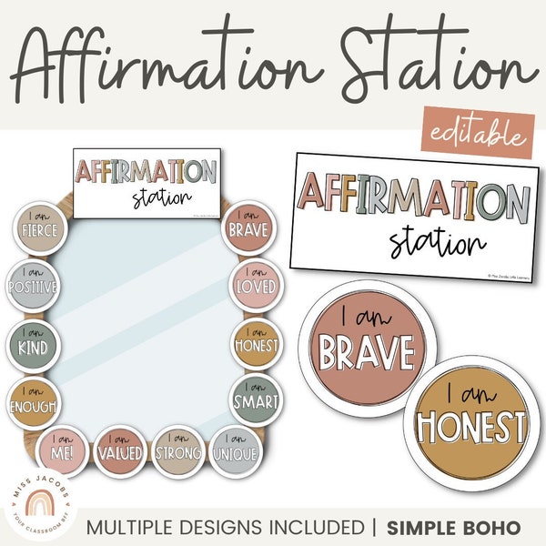 Affirmation Station | SIMPLE BOHO | Positive Affirmations Mirror Display