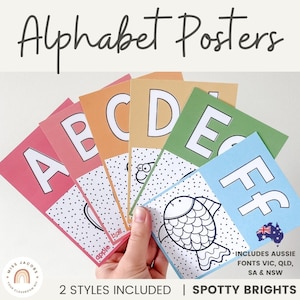 Pósteres del alfabeto / SPOTTY BRIGHTS / Editables
