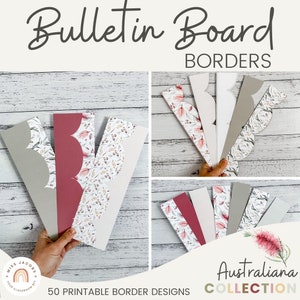 Bulletin Board Borders | Australiana Classroom Decor | Printable Scalloped & Straight Edge Borders