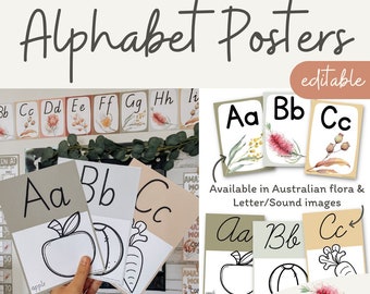 AUSTRALIANA Alphabet Posters | Flora and Fauna Classroom Decor