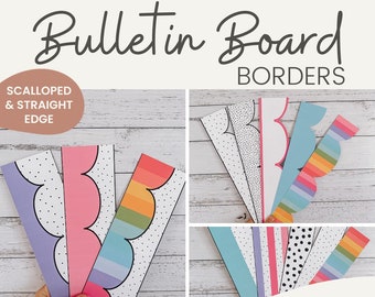 Bulletin Board Borders | Spotty Brights Classroom Decor | Printable Scalloped & Straight Edge Borders