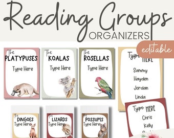 Australiana Reading Groups | EDITABLE | Australian Flora & Fauna