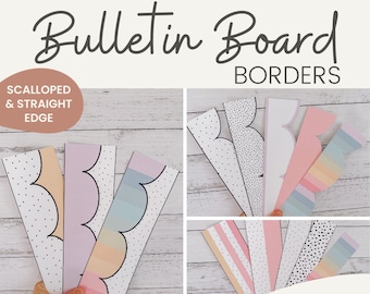 Bulletin Board Borders | Spotty Pastels Classroom Decor | Printable Scalloped & Straight Edge Borders