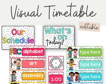 Visual Timetable | SPOTTY BRIGHTS | Editable