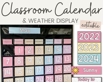 Klassenzimmer Kalender und Wetter Display | SPOTTY PASTELLE
