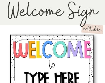 Classroom Welcome Sign | SPOTTY BRIGHTS Theme | Groovy Rainbow