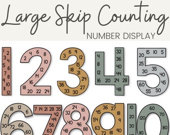 NEUTRAL Skip Counting Large Number Display | Neutral Classroom Decor