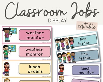 Classroom Jobs | PASTELS | Editable