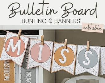 Bulletin Board Bunting | SPOTTY BOHO | Editable