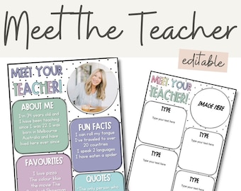 Colorful Meet the Teacher Editable Template Letter Flyer Set of 2 ...