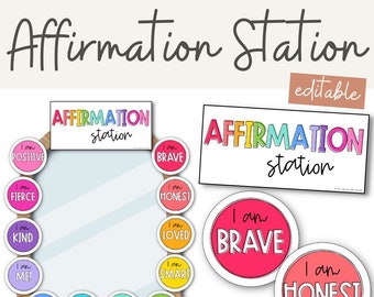 Affirmation Station | BRIGHTS | Positive Affirmations for Classroom Mirror