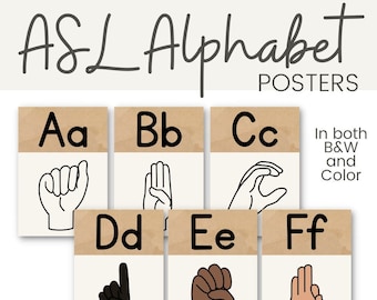 Modern Rustic ASL Alphabet Posters