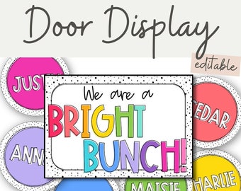 SPOTTY BRIGHTS Door Display | Editable Groovy Rainbow Decor