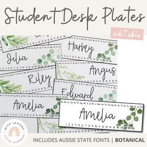 BOTANICAL Classroom Labels and Student Desk Plates | Editable | Modern Farmhouse Classroom Decor