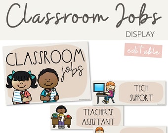 BOHO VIBES Classroom Jobs | Editable | Desert Neutral Classroom Decor
