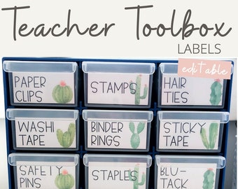CACTUS Teacher Toolbox Labels | Cactus Classroom Decor