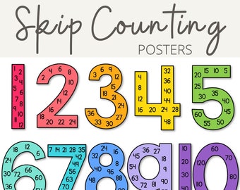 RAINBOW BRIGHTS Skip Counting Large Number Display | Rainbow Classroom Decor