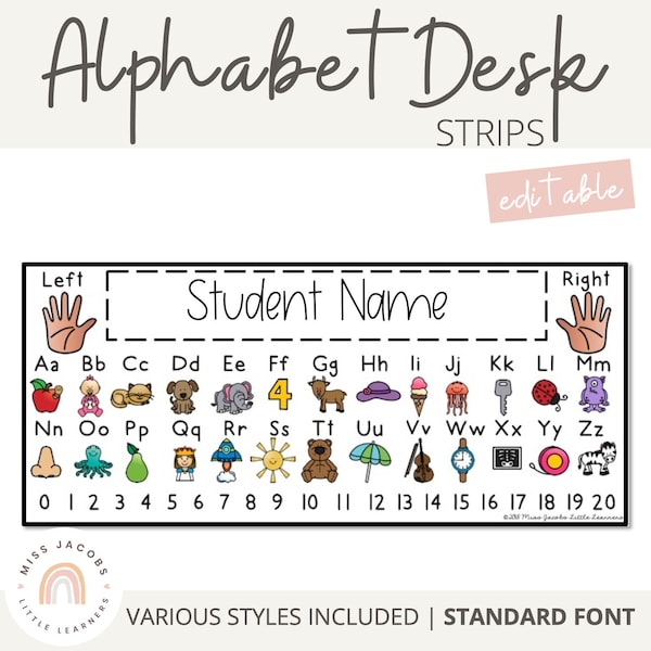 Desk Name Tags With Alphabet Etsy