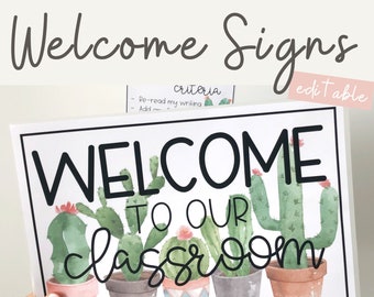 CACTUS Welcome Signs | Cactus Classroom Decor