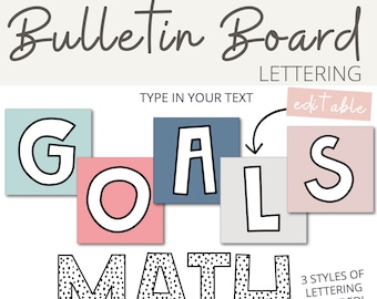 CALM COLOURS and Messy Dots Classroom Display Headers | Editable Bulletin Board Lettering Pack