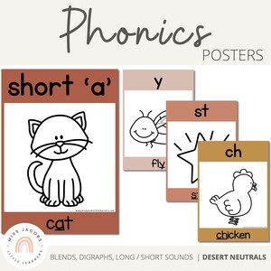 Phonics Posters | BOHO VIBES | Desert Neutral Decor | Editable